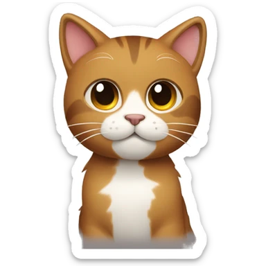 cat with a furry brown tail sticker