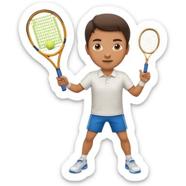 a man playing tenis with sport shirt sticker