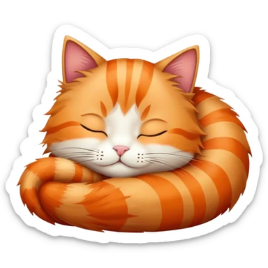 gato atigrado durmiendo más naranja  sticker