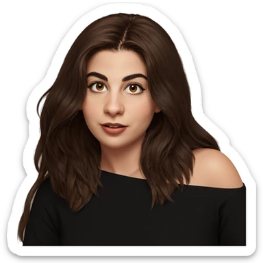 brown haired girl portrait sticker