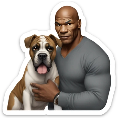 Mike Tyson with dog sticker