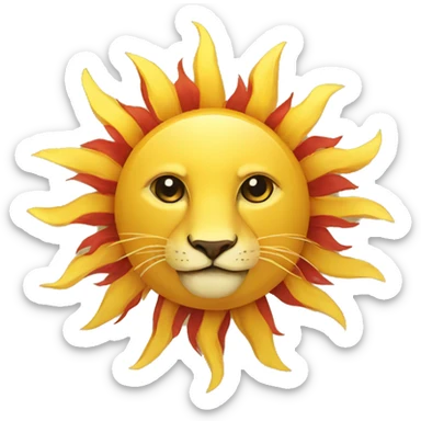 Sun lion flag sticker