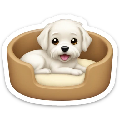 A cream pet bed sticker