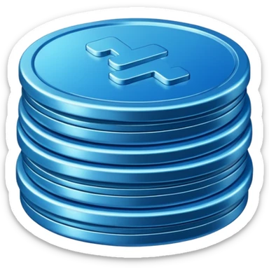 blue coins credit in a package sticker
