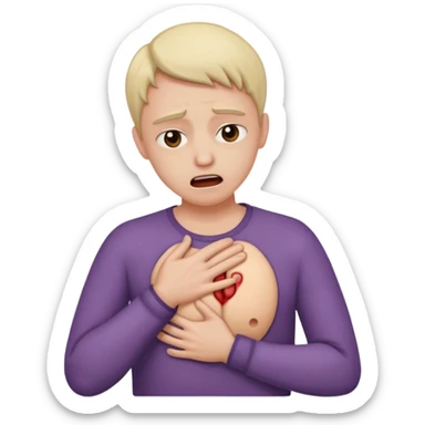 someone having a heart attack sticker