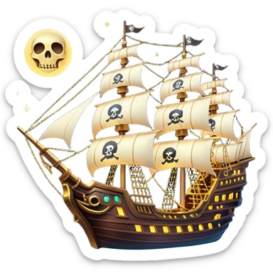 large pirate ship in space sticker