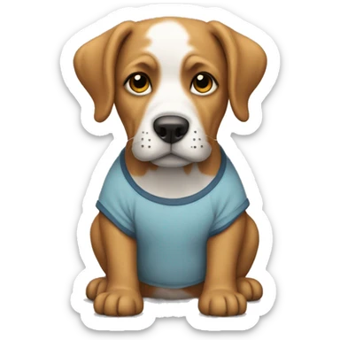 Dog with t-shirt sticker