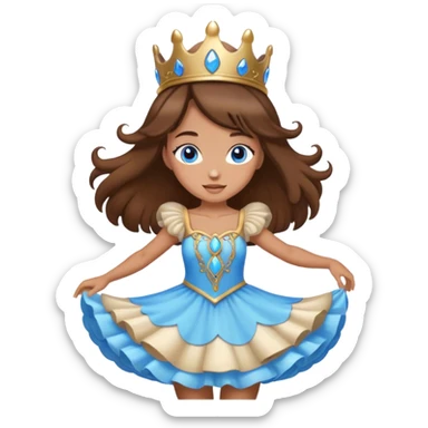 The mushroom princess brown hair blue eyes dancing sticker