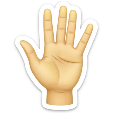 hand needs not be deformed.  NORMAL yellow hand holding up 4 fingers with thumb crossed on palm try again sticker