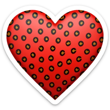 leopard print heart red outline sticker