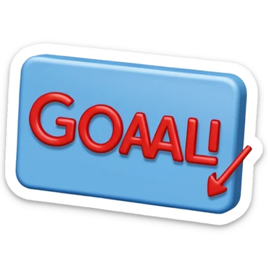 Word “Goal” sign comic style blue (#00A3E0) and red (#F9423A)  sticker