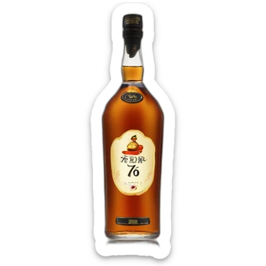 bottle of 6 years Kizlyar brandy with black label sticker