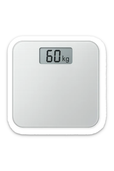 bilancia pesapersone vista dall'alto che pesa 60 kg sticker