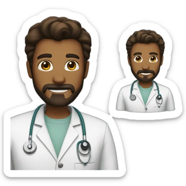 the doctor with the brown beard sticker