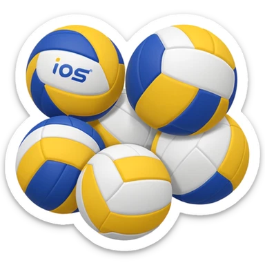 Pelotas de voley azul blanco y amarillo sticker