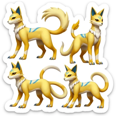 Latias-Koraidon-Renamon-Zeraora-Bastet-Fakémon-fusion-creature, full body sticker