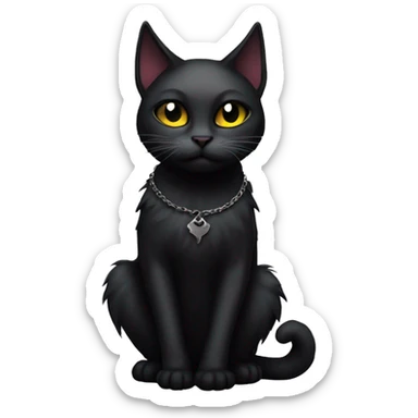 Goth cat sticker