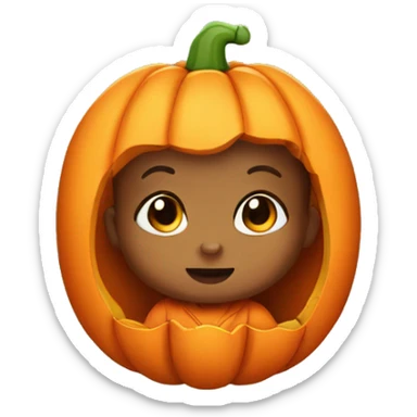 Baby in pumpkin costume  sticker
