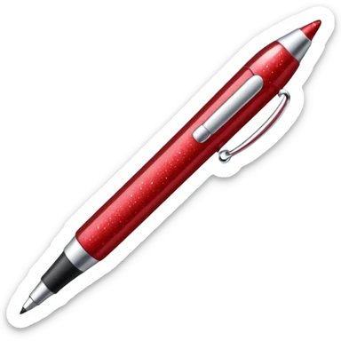 red glitter office supplies sticker