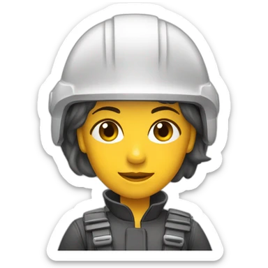 capacete de segurança branco mulher sticker