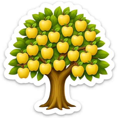 big tree with yellow apples sticker