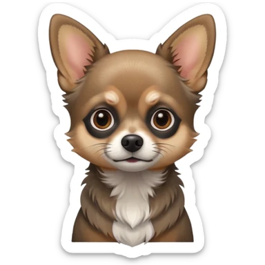 Chihuahua mix with grey, brown, and black fur sticker