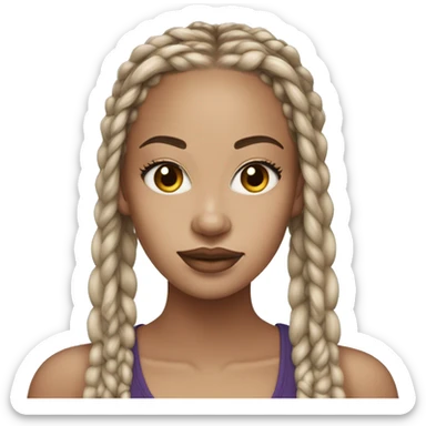 Light-skinned beauty with box braids  sticker