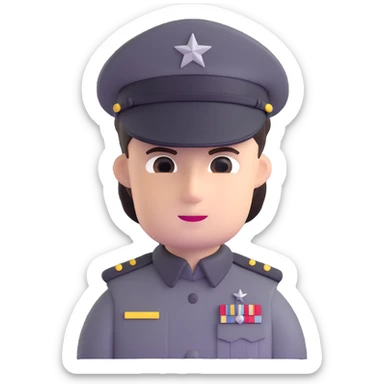 Imperial officer with rank insignia and olive-gray uniform from Star Wars sticker