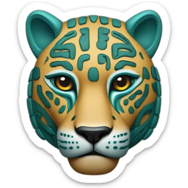 mayan jaguar hieroglyph sticker