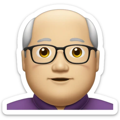 japanese fat priest with glasses no eyebrows sticker