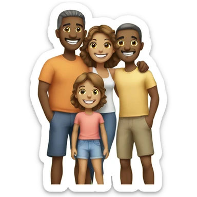 smiling family outdoors in summer sticker
