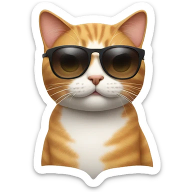 Cat with sunglasses sticker