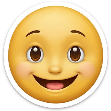 Emoji, yellow round smiling face, Narrow eyes curved downwards sticker