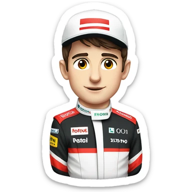 charles Leclerc in an f1 car sticker