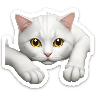 White cat chilling  sticker