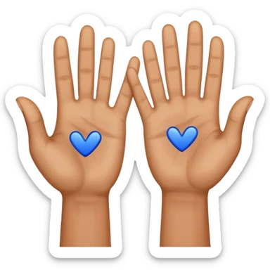 the raised hands emoji with a dark blue checkmark between them sticker