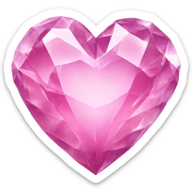 Crystal pink heart sticker