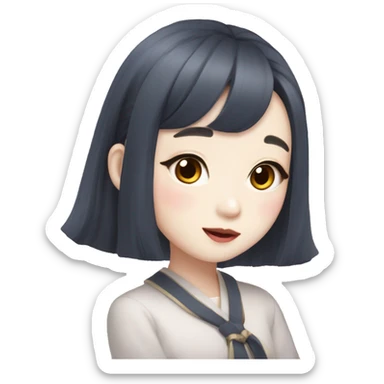 Wonyoung with pretty hair douyin makeup sticker