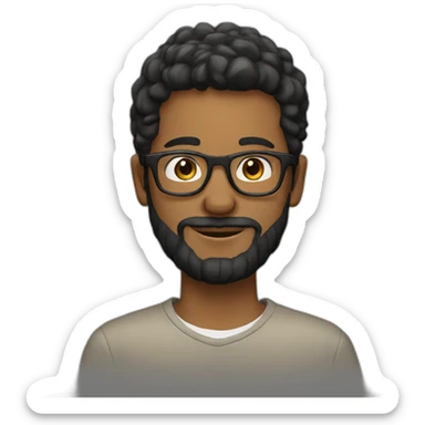 young man with beard and glasses sticker