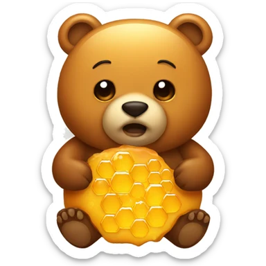 Bear covered in honey  sticker
