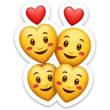 smiling emoji with three red hearts above its head sticker
