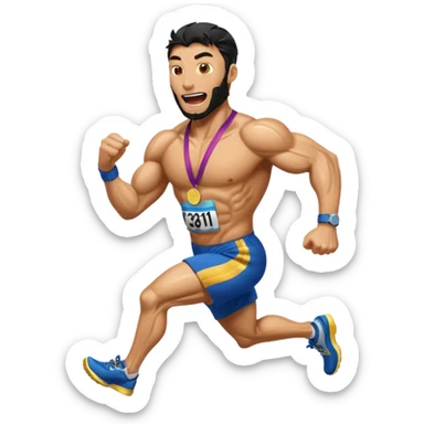 venom picking running a marathon with gold medal sticker
