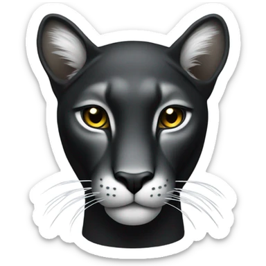 A sleek black puma in a majestic pose, with glowing eyes and a slight shimmer on its fur. Stylized and elegant, minimalistic design, perfect for a luxury brand emoji sticker