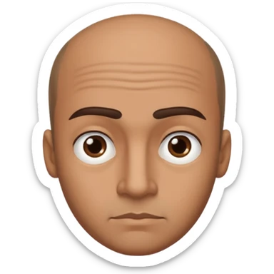 dark tan man with thick eyebrows and balding sparse hair sticker