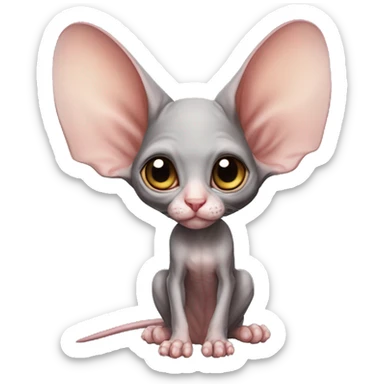Cute Bat-Winged Sphynx-Rat-Mouse-Hybrid full body sticker