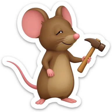 mouse with a hammer sticker