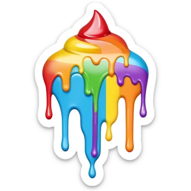 Rainbow colored dripping icing sticker