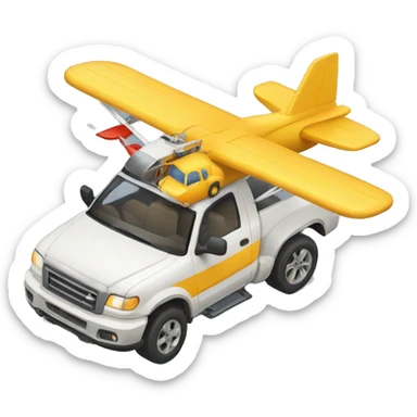 Car towing plane sticker
