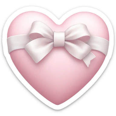 Pastel pink heart with white bow sticker