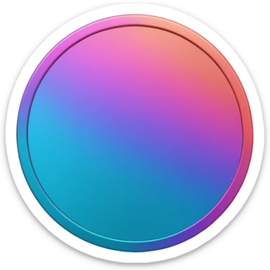 
coin color in in gradient of turquoise, blue, pink, purple, and coral metal texture
Rotate coin 90 degree  3d effect sticker